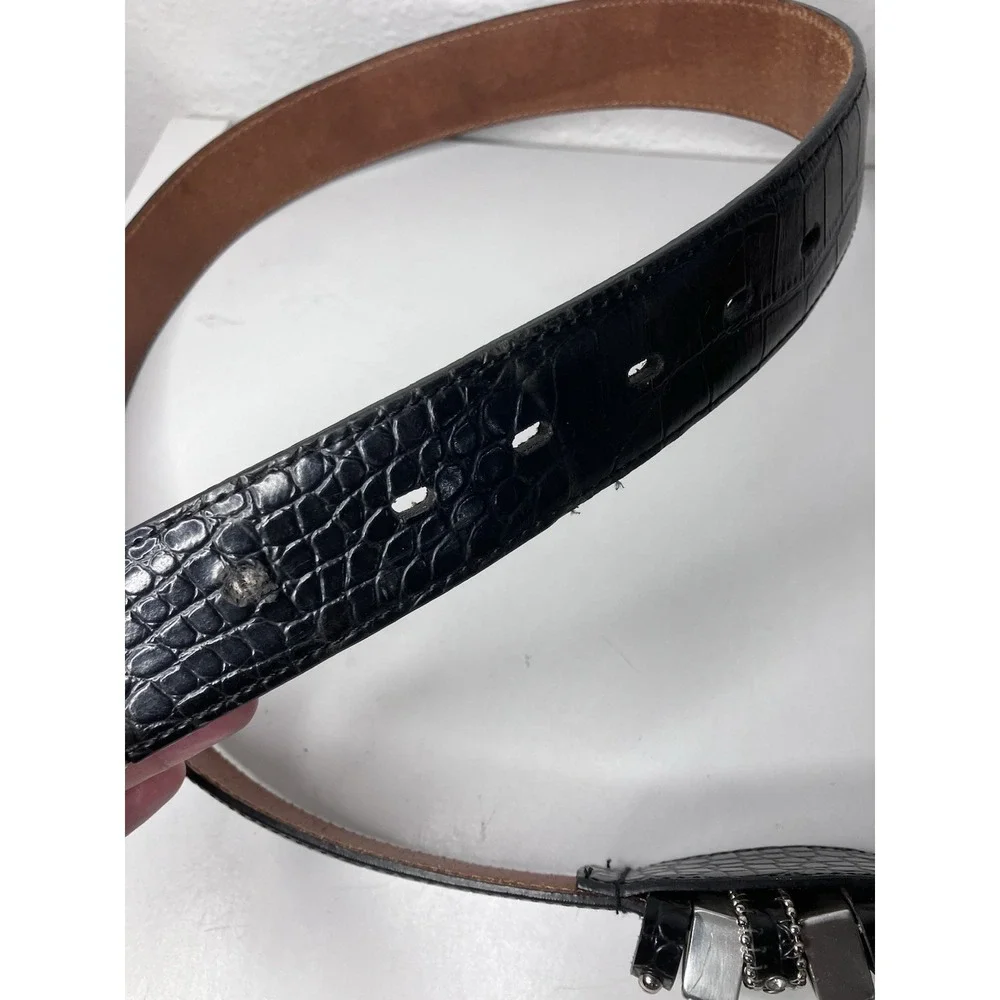 Women's Black Leather Nocona Western Belt Embellished Medium Cowgirl Bling